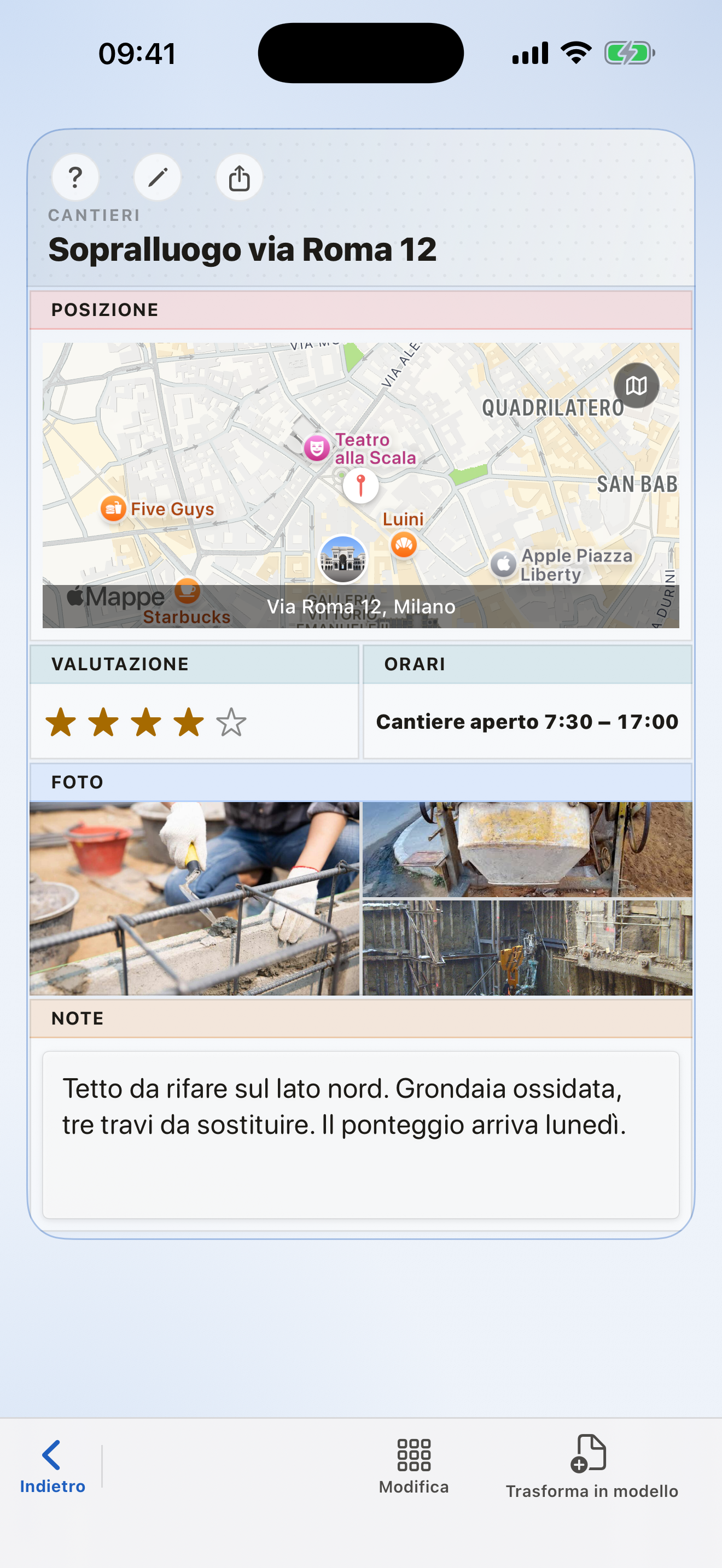 Una scheda di xDesk