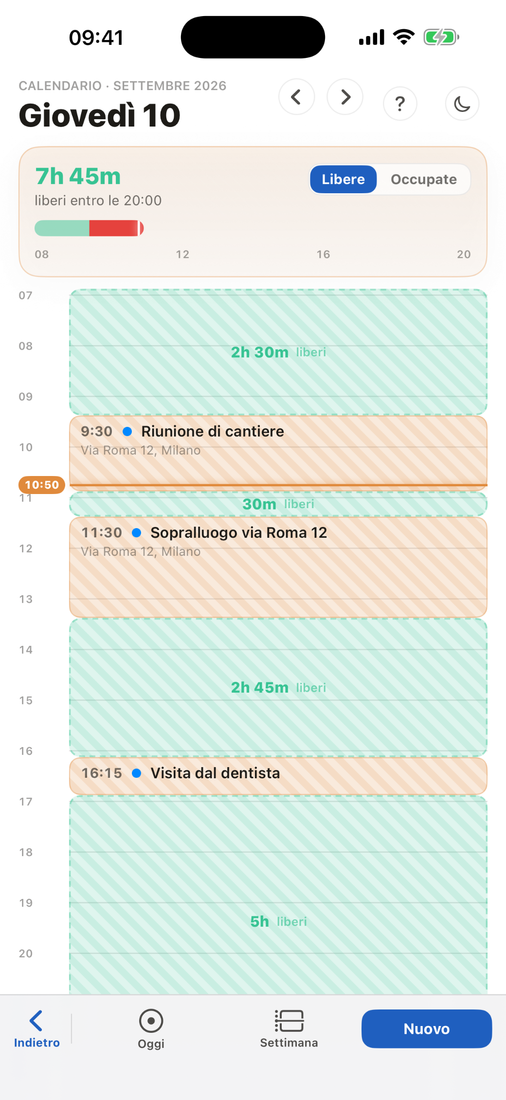 Il calendario di xDesk